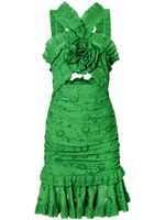 Carolina Herrera robe courte à broderie anglaise - Vert