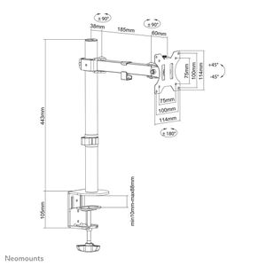 Neomounts FPMA-D540BLACK Monitor-tafelbeugel 1-voudig 33,0 cm (13) - 81,3 cm (32) Zwart Kantelbaar en zwenkbaar, In hoogte verstelbaar, Roteerbaar