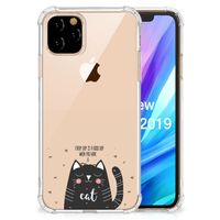 Apple iPhone 11 Pro Stevig Bumper Hoesje Cat Good Day - thumbnail