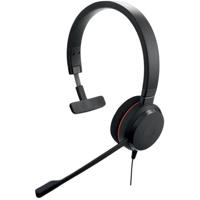 Jabra Evolve 20 Mono Headset – Microsoft-gecertificeerde hoofdtelefoon voor VoIP-softphone met passieve ruisonderdrukking – USB-C/A – Zwart