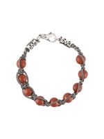 Emanuele Bicocchi bracelet en chaine tressée orné de perles - Rouge - thumbnail