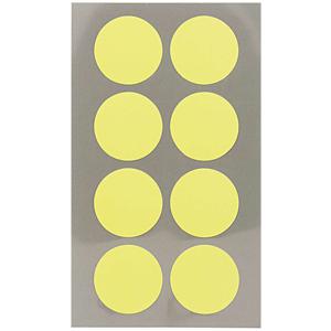 Hobby stickers - 32x stuks - D25 mm - neon geel ronde stickers - Kantoor stickers - Scrapbook