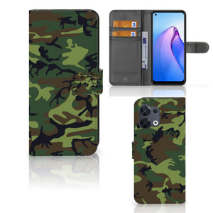 OPPO Reno8 Telefoon Hoesje Army Dark