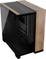 CORSAIR 6500X Mid-Toren ATX PC-Behuizing met Twee Kamers - Panoramisch Gehard Glas - Omgekeerd Aansluiting Moederbord Compatibel - Geen Fans Inbegrepen - Zwart/Walnoothout
