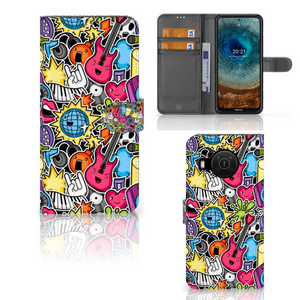 Nokia X10 | Nokia X20 Wallet Case met Pasjes Punk Rock