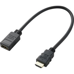 SpeaKa Professional SP-7870100 HDMI-kabel HDMI Verlengkabel HDMI-A-stekker, HDMI-A-bus 0.30 m Zwart 4K UHD, Audio Return Channel (ARC), Vergulde steekcontacten