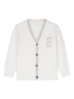 Eleventy Kids cardigan en maille intarsia - Blanc