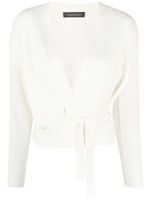 Lorena Antoniazzi cardigan en cachemire à taille nouée - Blanc