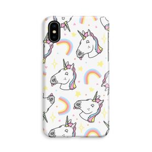 Rainbow Unicorn: iPhone Xs Volledig Geprint Hoesje