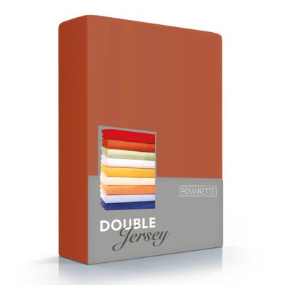 Romanette Double Jersey 100% Katoen 1-pers. Terracotta Hoeslaken 80/90/100 X 200/210/220