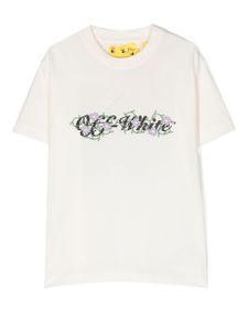 Off-White Kids t-shirt en coton à logo floral imprimé - Blanc