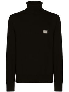 Dolce & Gabbana pull en laine à col roulé - Noir