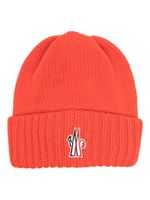 Moncler Grenoble bonnet en laine vierge à logo brodé - Orange