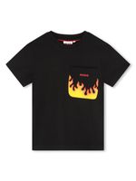 HUGO KIDS t-shirt en coton à imprimé flammes - Noir - thumbnail