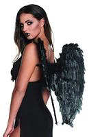 Boland 74583 - engelenvleugels, zwart, ca. 65 x 65 cm, engel, duivel, raaf, accessoire, kostuum, carnaval, themafeest, Halloween