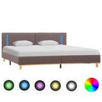 vidaXL Bedframe met LED stof taupe 180x200 cm