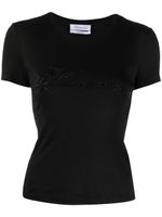 Blumarine t-shirt en coton à logo strassé - Noir