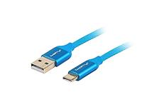 Lanberg USB-kabel 2-0 mannelijke naar USB C stekker Quick Charge 3-0, 1 m, blauw