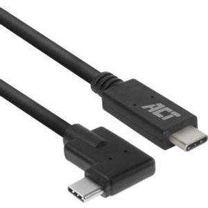 ACT USB 3.2 Gen1 aansluitkabel C male (recht) - C male (haaks) 2 meter