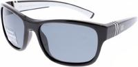 H.I.S zonnebril gepolariseerd wayfarer junior cat. 2 zwart/wit