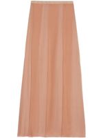 Gucci pleated silk-chiffon maxi skirt - Tons neutres