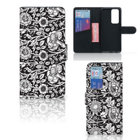 OPPO Find X3 Neo 5G Hoesje Black Flowers - thumbnail