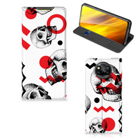 Mobiel BookCase Xiaomi Poco X3 Pro | Poco X3 Skull Red - thumbnail