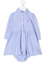 Ralph Lauren Kids robe à rayures - Bleu