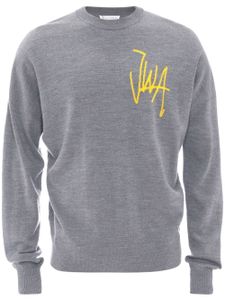 JW Anderson pull à logo en intarsia - Gris