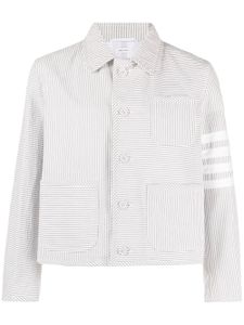 Thom Browne Unconstructed 4-Bar seersucker jacket - Gris