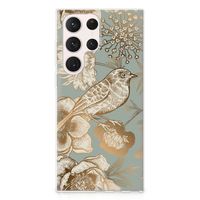 TPU Case voor Samsung Galaxy S23 Ultra Vintage Bird Flowers - thumbnail