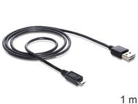 Delock 83366 Kabel EASY-USB 2.0 Type-A male > USB 2.0 Type Micro-B male 1 m zwart - thumbnail