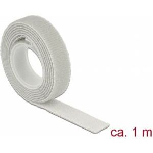 Delock 18274 Klittenband op rol L 1 m x B 13 mm grijs