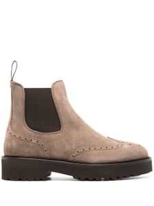 Doucal's perforated slip-on suede boots - Tons neutres