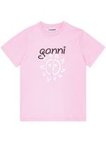 GANNI t-shirt en coton biologique à logo imprimé - Rose