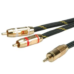 ROLINE GOLD audio aansluitkabel 3,5 mm stereo - 2x tulp, M/M, 2,5 m