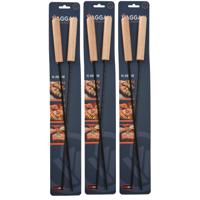 BBQ spiezen - 6x stuks - metaal - 48 cm - vleespennen voor vlees - barbecue accessoires