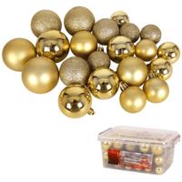 Christmas Gifts kerstballen 4-6 cm kunststof goud 70 stuks