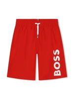 BOSS Kidswear short de bain à logo imprimé - Rouge