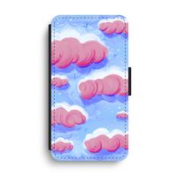 Roze wolken met vogels: iPhone XS Max Flip Hoesje