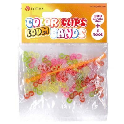 Symex loombandjes Color Clip junior rubber 101 delig Symex loombandjes Color Clip junior rubber 101 delig