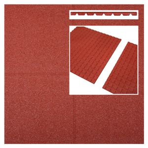 Rubberen tegels rood 1000x1000x25mm prijs per m2