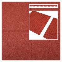 Rubberen tegels rood 1000x1000x25mm prijs per m2 - thumbnail