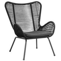 Loungefauteuil Monaco - zwart - incl. kussen - Leen Bakker - thumbnail