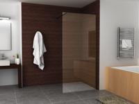 Mueller inloopdouche 100x200 10mm met zwart muurprofiel Safetyglass 2.0