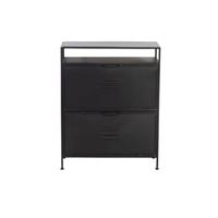 Giga Meubel - Schoenenkast Zwart - Metaal - 70x32x90cm - Kast Locker