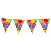 Vlaggenlijn slinger 19 jaar gekleurd