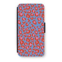 Leopard blue: iPhone 8 Flip Hoesje