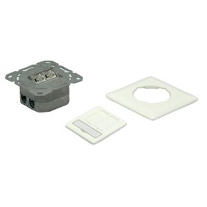 VALUE Cat.6a Flush Mount Wall Jack, STP, horizontal white netwerkkabel Wit