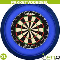 Winmau Blade 6 + Lena Dartbord Verlichting Deluxe XL Blauw - thumbnail